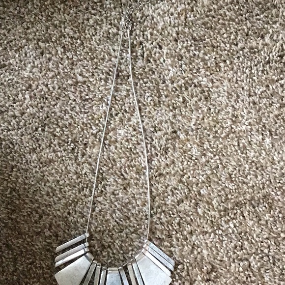 Silver toned statement necklace. - Picture 3 of 5
